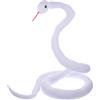 WEKAMOS Serpente di Peluche Realistico 200cm Bianco, Cotone PP | Decorazione Halloween, Scena da Giardino, Effetto Simulazione, Scherzo Scenico, Bambola Morbida