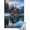 pSjDkMvHfRbLz Casetta di Legno sul Lago Puzzle 1000 Pezzi Carta per Adulti Paesaggio Invernale Montagna Relax Attività Famiglia Arredo Regalo 38x26cm/1000pcs