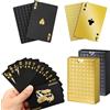 Sekfpnk 2 carte da gioco impermeabili, 54 carte per set, cartes da gioco premium per giocatori di carte, amici e familiari per giochi e intrattenimento (oro e nero)