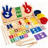 Dubydu Gioco Montessori Matematica per Bambini 3 4 5 Anni, Set Educativo con Perline, Blocchi Numerici e Mani Contanti, Gioco di Addizione con 20 Carte Didattiche, Educativo STEM per Bambini