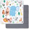 Funsland Tappeto Gioco Bambini, 127x127cm Tappeto Neonato Gattonamento, Pieghevole Morbido & Spessa Tappeto Tummy Time Neonati, Animale Tappeto Gioco Sensoriale Interattivo per Bambini 1 2 3 Anni