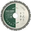 TWIN-TOWN HM - Lama per sega circolare multifunzione, 190 x 30 mm, Z20, ideale per legno, legno con chiodi, acciaio, alluminio, acrilico, plastica, laminato e MDF per sega circolare a batteria