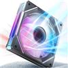 AsiaHorse - Ventola per PC RGB da 120 mm con pale reverse, 1 pezzo [Infinity Mirror] [HDB] 1800 RPM 5V3PIN ARGB e 5V3PIN PWM, durata 50.000 ore AMICI5GT Nero Reverse