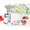 Heinner Tritatutto Heinner Pearl 1340 MG-1340WH, 1340 W, accessorio per pomodori e salsicce, coltello in acciaio inox, funzione Reverse, 2 siti di taglio, capacit di taglio 1,2 kg/min, Bianco