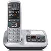 Gigaset Telefono cordless DECT Gigaset E560A, nero/argento, con segreteria telefonica, tasti grandi