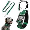 DOINEUFL Collare tattico per cani con manico, morbido imbottito, in nylon regolabile con guinzaglio e fibbia in metallo, ampio collare da allenamento per cani di taglia media (verde scuro, XL)