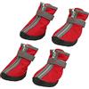 HuadZhylyx 4 paia di scarpette per cani, scarpe da trekking impermeabili con strisce riflettenti, suola in gomma morbida antiscivolo, scarpe per cuccioli adatte a sport all'aperto e a tutte (1#)