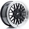 Jr Wheels Un cerchio JR Wheels JR23 17x8 ET35 5x100 Nero lucido con bordo lavorato