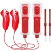 CLVIZCXOM 2 set telecomando Fit per Wii/Wii U con MotionPlus (rosso e rosso)