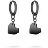Liebeskind Berlin LJ-1485-E-26 IP - Orecchini a cerchio, colore: Nero, 3,0 cm, Acciaio inossidabile, Nessuna pietra preziosa