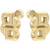BOSS Orecchini a lobo audaci da donna in acciaio inossidabile BOSS DOUBLE B Collection