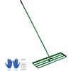 VEVOR Rastrello Livellatore per Prato 121,5 x 25,2 cm Manico in Acciaio Lunghezza 198 cm, Rastrello Livellatore per Giardino Campi da Golf Sabbia Terreno Compost Piastra in Lega di Alluminio