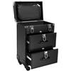 juunyeer Valigetta cosmetica 3 in 1, trolley per trucco, professionale, con cassetto, 4 ruote universali e serrature per viaggi, estetista, parrucchiere, colore nero