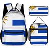peiyeety Zaino da viaggio per laptop, zaino con bandiera dell'Uruguay, zaino leggero con porta pranzo e borsa per cosmetici