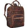 STILORD Wendelin Premium Zaino Porta PC 15,6 Pollici in Vera Pelle - Per Studenti, Notebook Vintage, Città Colore:ambra - cognac