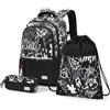 Amythe Set Zaini Ragazzo Scuola Medie - 11-17 Anni, Rientro a scuola | Set di 3: zaino scuola + zainetto a corda + astuccio. Leggero (650g). Impermeabile. Compatibile con trolley. Per PC 15,6