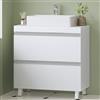 Hzuaneri Mobile Sottolavabo per Bagno, 3 Cassetti, Piedini, 30 x 60 x 64 cm