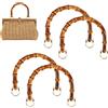 MXTIMWAN 4 Pezzi Manici Bamboo per Borse Manici per Borse Fai da Te Manici per Borse Uncinetto Fai da Te Manici Borsa Bamboo per Manico Borsa a Uncinetto Artigianaleborsa Tote Borsetta