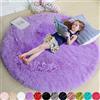 Amdrebio Tappeto rotondo morbido, 1,2 x 10,2 m, peloso per camera da letto o stanza dei bambini, viola, 4x4 Feet, moderno, peluche, non scivola, non perde, garanzia di 30 giorni