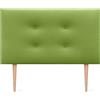 DHOME Testiera in Similpelle o Tessuto AQUALINE Pro con 2 file di Bottoni e Gambe Testiera Imbottita per Letto di Lusso (Similpelle Verde, 105x105cm (Letti 80/90/105))