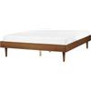 Beliani Letto moderno 160 x 200 cm con rete a doghe senza testata in frassino marrone