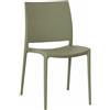 OKAFFAREFATTO MADDALONI Sedia da sala da pranzo Altea in plastica colore modello comfort (verde oliva)