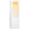 Dripex Armadio per porta singola, piccolo con asta appendiabiti e 3 cassetti, minimalista Wardrobe Closet | 50 x 48 x 180 cm | bianco, per una camera da letto