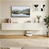 Amveya Mobile TV Sospeso Bianco 200 cm con Frontale Scanalato