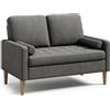 Blishom Divano a 2 Posti 121x76x87 cm con Braccioli, Grigio scuro