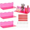 PH PandaHall Espositore Da Parete In Acrilico 4 set Mensola Galleggiante Rosa Espositore Da Parete per La Casa per Riporre Cucina, Bagno, Soggiorno, Oggetti Da Collezione, 25x10.5x7.5 cm