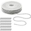 XDGBGFN Catena a sfere in acciaio inox, 10 m, diametro 2,4 mm, in argento, catena a sfere in acciaio inox, 50 pezzi, per catena, portachiavi, fai da te