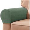 Hearda 2/4 Pz Copri Braccioli, semplicità Universale Copribraccioli, Copri Divano, Copridivano Elasticizzato, Copri Poltrona con Braccioli per Poltrone, Divano, Braccioli (Verde,4 Pezzi)