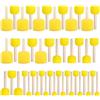 Kinesgsg 45 Pezzi Set di Pennello Spugna, Leggeri e Durevoli, Rotondi Spugne Pennelli, 5 Taglie, Spugna Pennelli Pittura Set, da 1 CM a 5 CM, per Graffiti, Pittura, Bricolage, Giallo