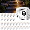 HIBOITEC Set di 30 faretti LED da incasso per terrazze, per esterni | Faretto LED da incasso per esterni, IP67, 0,6 W, bianco caldo, per cucina, giardino, vialetto, ponte in legno