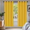 Deconovo Tende Oscuranti per Interni, 2 Pannelli, 140x175 cm, Giallo | Termiche Isolanti Caldo e Freddo, Attenuano i Rumori, Moderne ed Eleganti con Occhielli, per Camera e Soggiorno