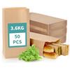 LATERN 50 Pezzi Sacchetti di Carta per Pranzo, 30CM x 15.5CM x 10CM Grandi Sacchetti di Carta Kraft Sacchetti per Stoccaggio alla Rinfusa da 3,6KG per Pranzi Spuntini Biscotti Gastronomia Asporto