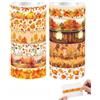 KACZUS Washi Tape Set Autunno, 12 Rotoli Nastro Adesivo Decorativo Masking Tape per Bullet Journal, Scrapbooking e Lavoretti, Senza Residui per Decorazioni Autunnali Fai da Te