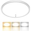 Oumida Plafoniera LED Soffitto con Sensore di Movimento, 3000K/4000K/6500K 18W Lampadario con Sensore Radar, 1800LM IP44 Plafoniera LED Soffitto per Corridoio, Scale, Garage, Balcone (22cm)