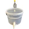 SILPLAST Contenitore completo per fermentazione da 10 l, set completo: secchio per ospiti con tubo di fermentazione e gomma di tenuta e rubinetto di scarico in plastica, secchio per birra o vino con