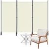 LARS360 Paravent - Divisorio in tessuto, 3 pezzi, 275 x 180 cm, divisorio pieghevole, divisorio per ambienti interni ed esterni (beige)