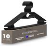 Novaliv 10 grucce appendiabiti nere, gancio girevole a 360°, scanalature antiscivolo, per camicie, camicette, gonne, vestiti, jeans, salvaspazio, 100% plastica riciclata