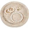 NBEADS Vassoio Portagioie Rotondo In Travertino, 15cm Vassoio In Travertino Naturale, Piatto Portagioie In Marmo Rotondo Organizer Da Scrivania Per Portachiavi Decorazioni Per La Casa, Beige