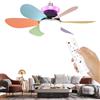 Generico Ventilatore da Soffitto per Camera da Lampadina LED RGB Regolabile 3 | Plafoniera LED Smontabile e Dimmerabile per Cameretta Festa Soggiorno Cucina