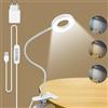 ZEYACHAN Lampada da Lettura con Pinza,Lampada da Scrivania LED 3 Colore e 10 Luminosità,Pulsante Intelligente,Lampada con Caricatore USB per Libro,Letto,Tavolo,Braccio Luminoso Rotante a 360 Gradi