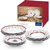 Villeroy & Boch - Toy's Delight Dinner Set 12 Pezzi Rosso,Bianco, Adatto per Microonde, Piatto Ceramica Natale, Piatto Fondo, Decorazione Natalizie, Set di Stoviglie, Servizio, Porcellana Premium
