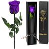 Yamonic Rosa Stabilizzata Regalo Donna,Rosa Eterna con Steli Regalo per Donne Compleanno,Idee Regali per Lei,Regali Mamma Natale San Valentino Festa della Mamma,Vera Rosa Viola