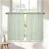 DWCN Tende corte per finestra moderne, da cucina, da bistrò, set da 2 pezzi, larghezza 60 x altezza 45 cm, in stile rustico, colore verde, semitrasparenti, opache, con passante per l'asta, per il