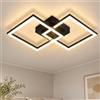 ZMH Lampada da soffitto a LED per corridoio - Lampada da corridoio nera | Design moderno Bianco caldo 3000K Illuminazione da soffitto 47 cm Lampada angolare per camera da letto, soggiorno, cucina