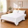 Homebliss Set lenzuola microfibra 240x250 / 180x200+25 / 50x80x2, Bianco