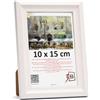 3-B Cornice MORI - Bianco - 10x15 cm - Cornice in legno, portafoto, cornice per ritratto con vetro acrilico